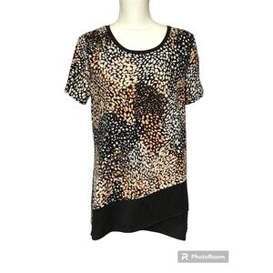 Cuddl Duds Shirt Womens Medium Abstract Mixed Media Psychedelic Boho Lounge